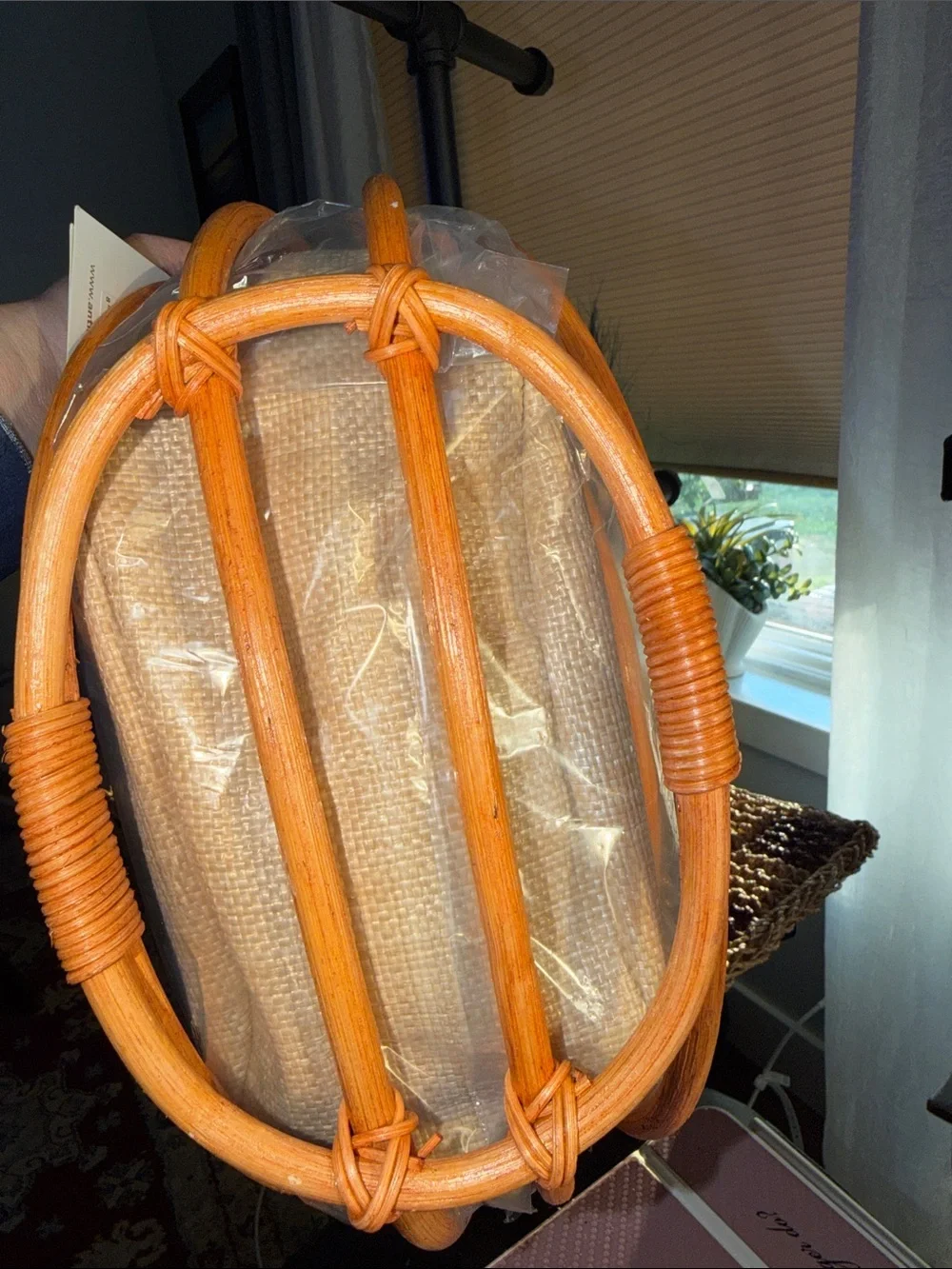 Antik Kraft Wicker Circle Handbag NWT Coral Rattan Resort Beach Bag